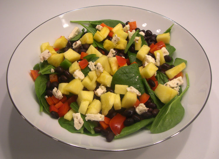 Black Bean Pineapple Spinach Salad