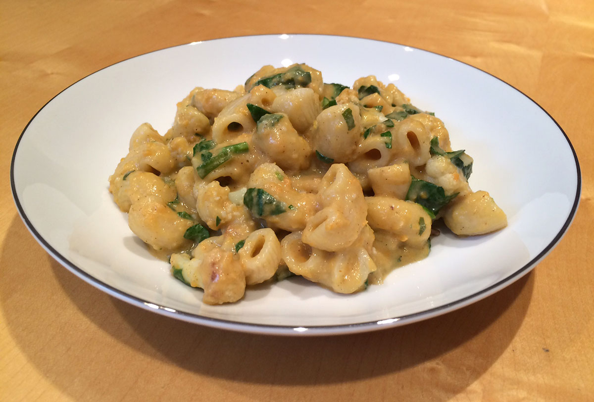 Pasta and Cauliflower with Vegan Cheese Sauce