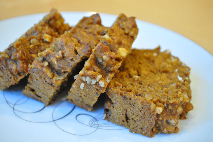 Pumpkin Bread with Ground Flax and Walnuts
